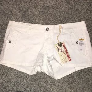 White jean shorts